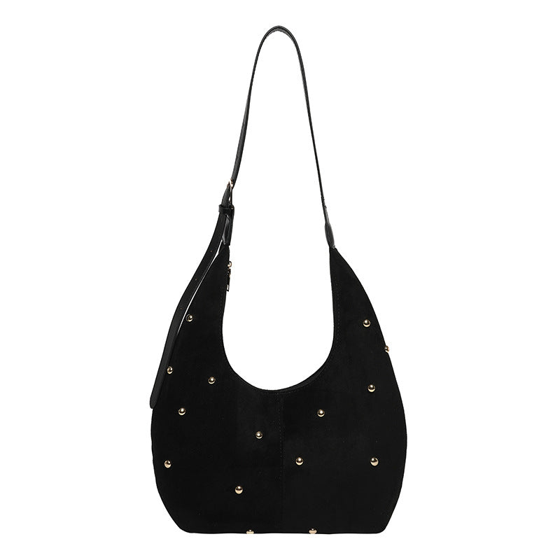 Slouchy Studded Shoulder Bag