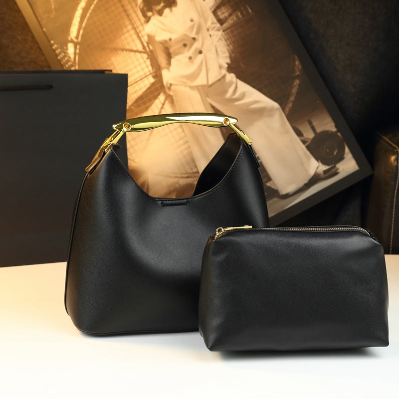 Metal Handle Handbag