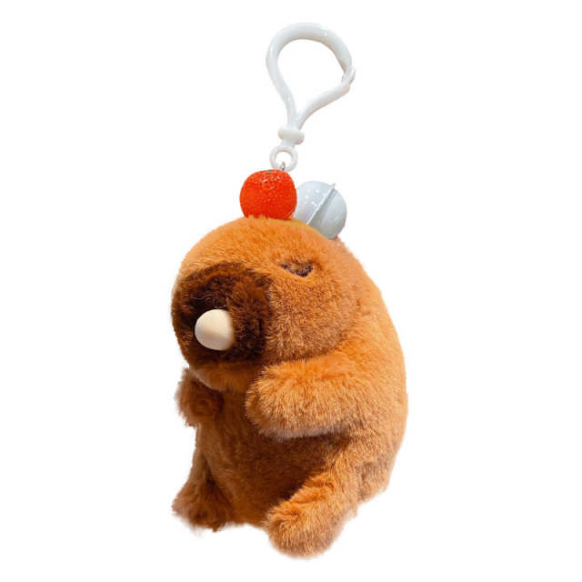 Blushy capybara plush bubble bag charm with cute face