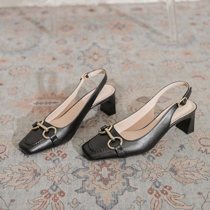 Square Toe Chunky Women’s Pumps