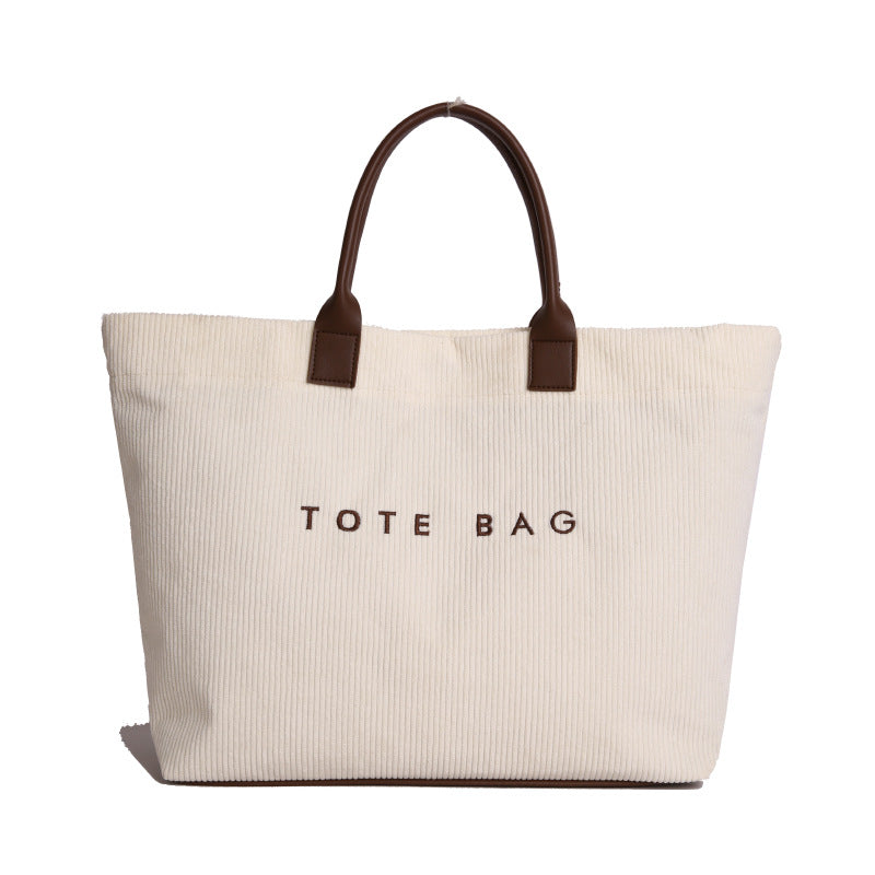 Retro Letter Minimalist Commuter Tote Bag