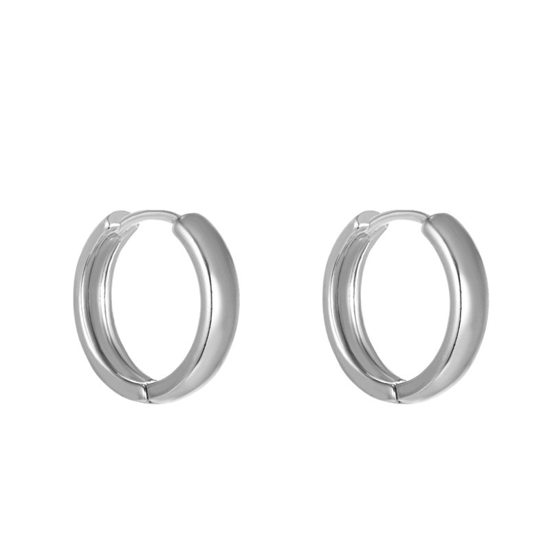 Smooth Plain Copper Alloy Hoop Earrings