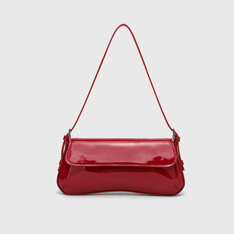 Vela Glossy Baguette Women’s Shoulder Bag