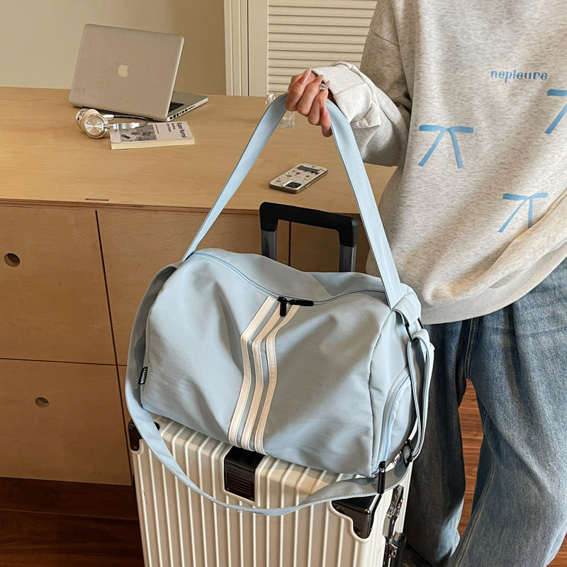 Unisex Striped Travel Gym Duffel Bag