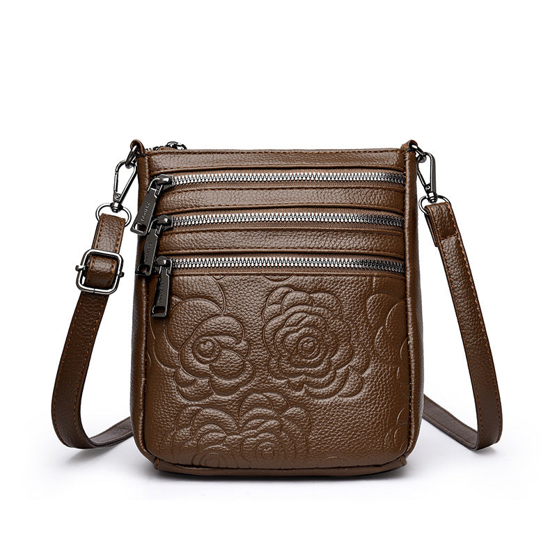Floral Embossed Crossbody Bag