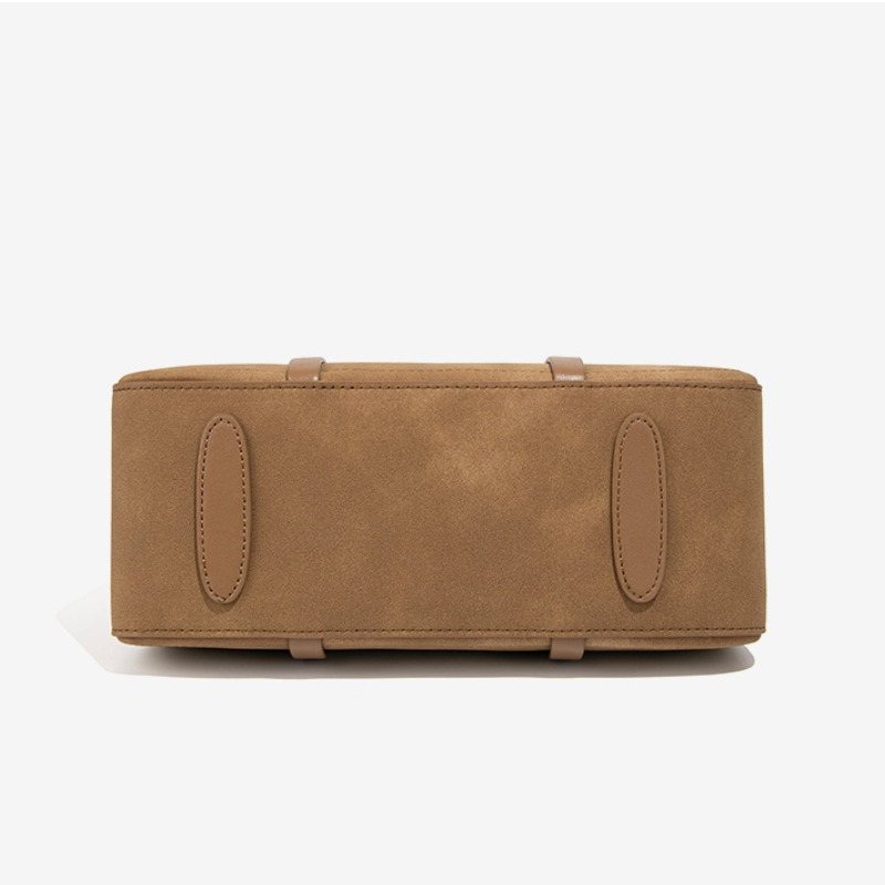 Noir Boston Suede Carryall Handbag
