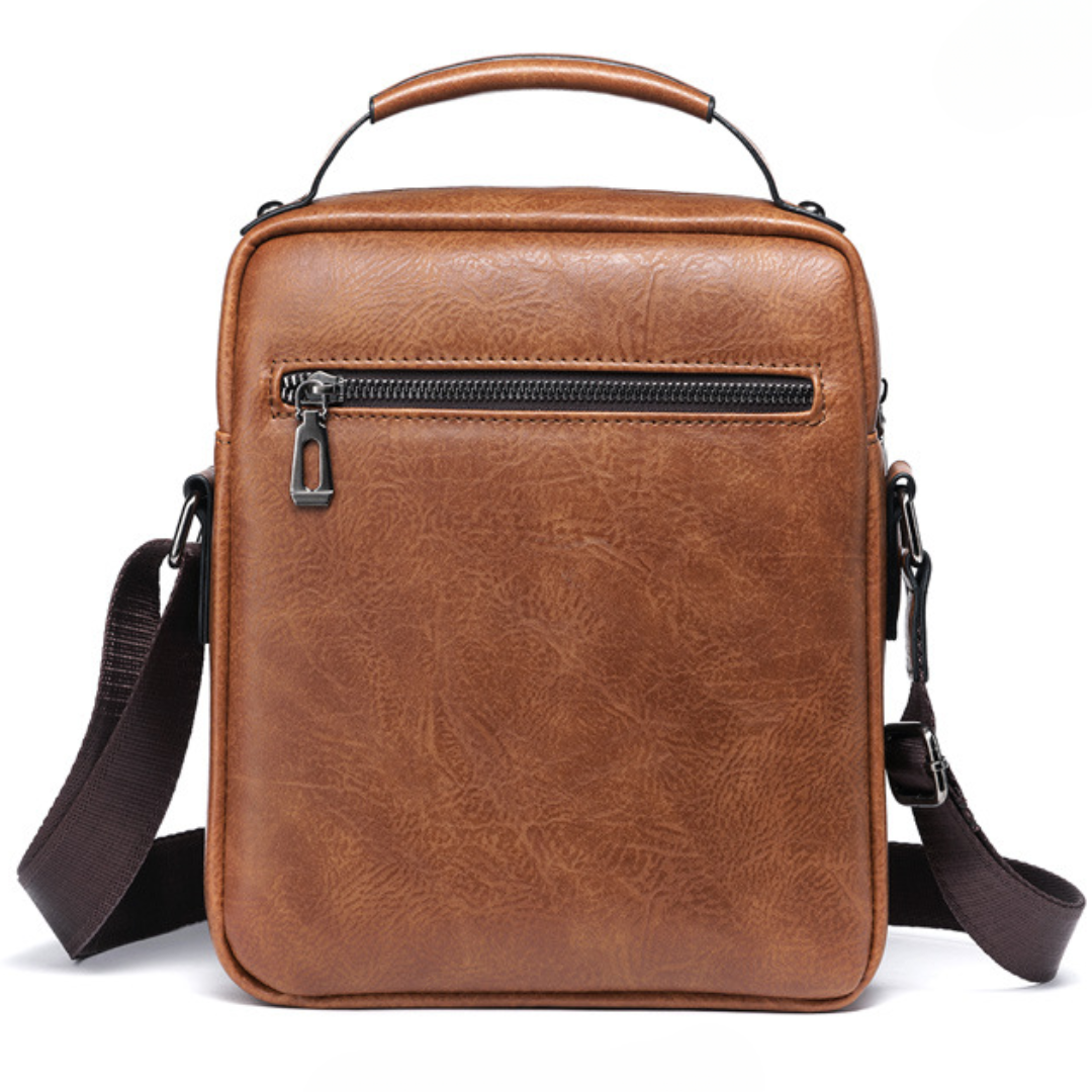 PU Leather Men's Retro Vertical Business Crossbody