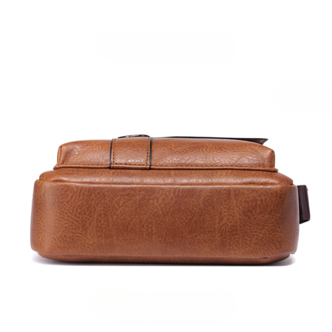 PU Leather Men's Retro Vertical Business Crossbody