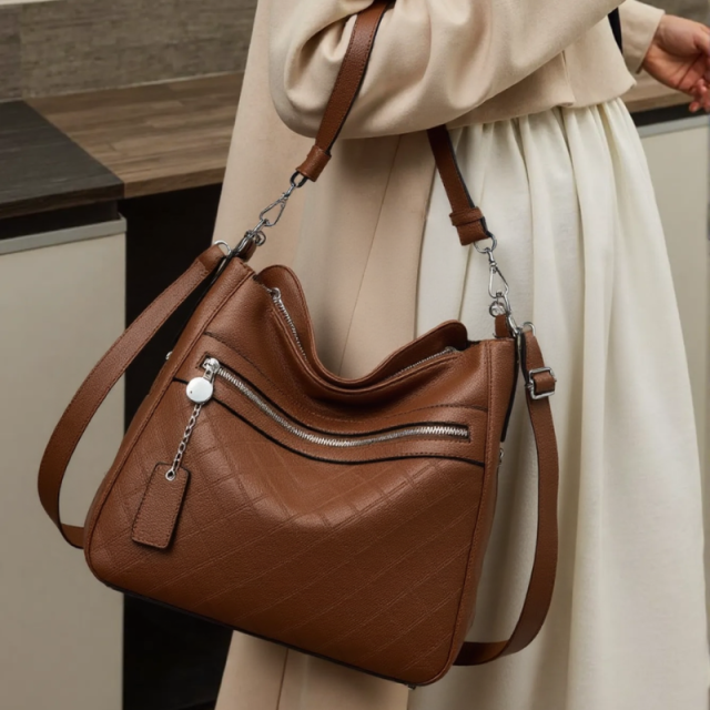 Versa Soft Multi Layer Soft Leather Shoulder Bag