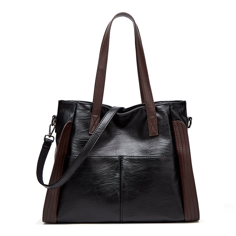 Soft Leather Large Capacity Fashion Tote Handbag