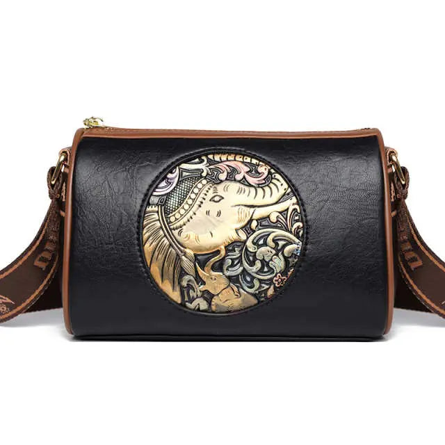 Chinese Style Embossed Retro Shoulder Crossbody Bag