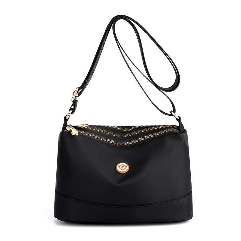 Contrast Oxford Nylon Lightweight Large Shoulder Bag