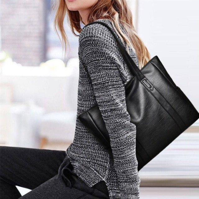 Soft Leather Texture Large Casual Tote Bag