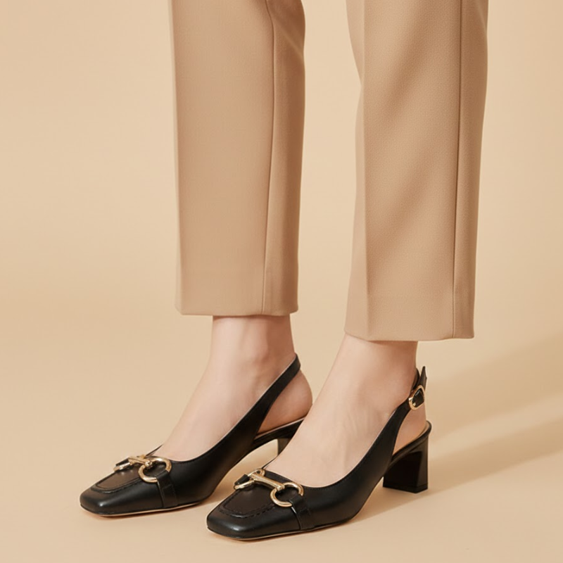 Square Toe Chunky Women’s Pumps