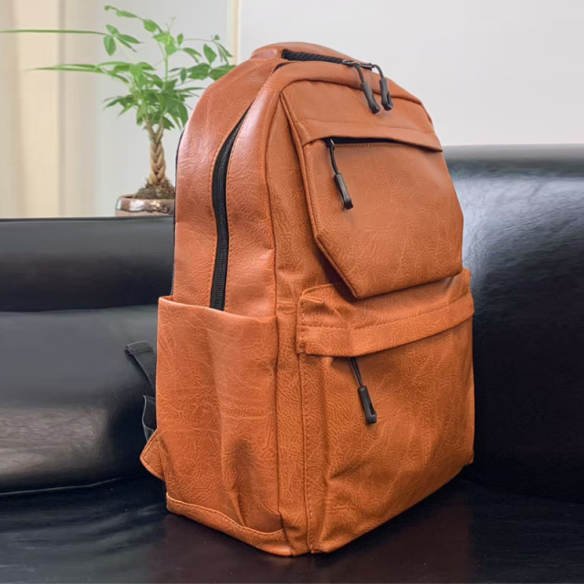 Style PU Leather Fashion Mens Backpack