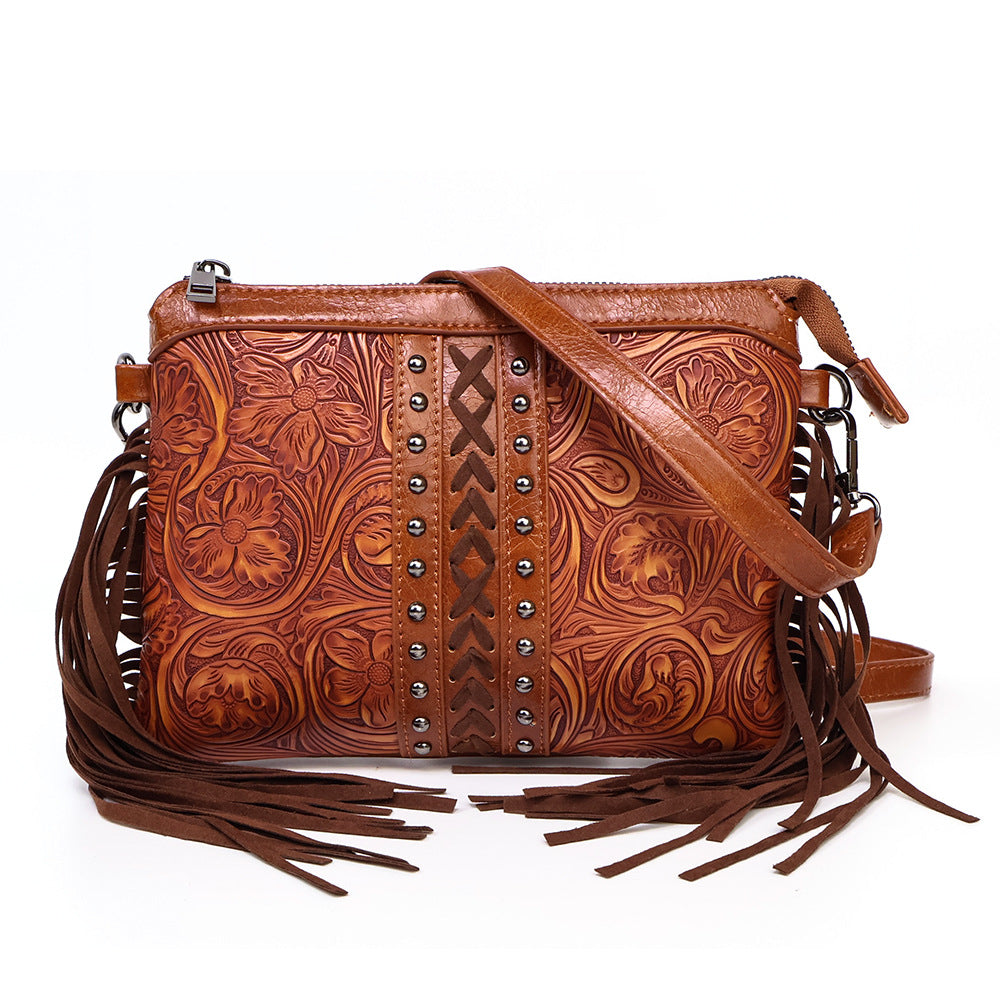 Boho Charm Women’s Tassel Crossbody Bag