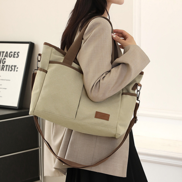 Canvas Solid Color Fashion Tote Bag