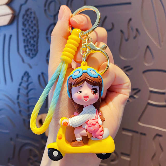 Scooter Girl Epoxy Keychain