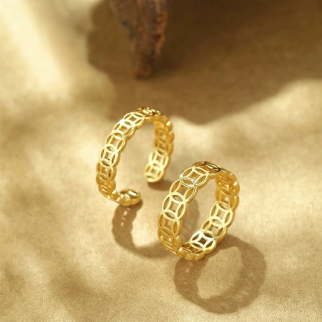 Copper Coin Adjustable Luxury Ring