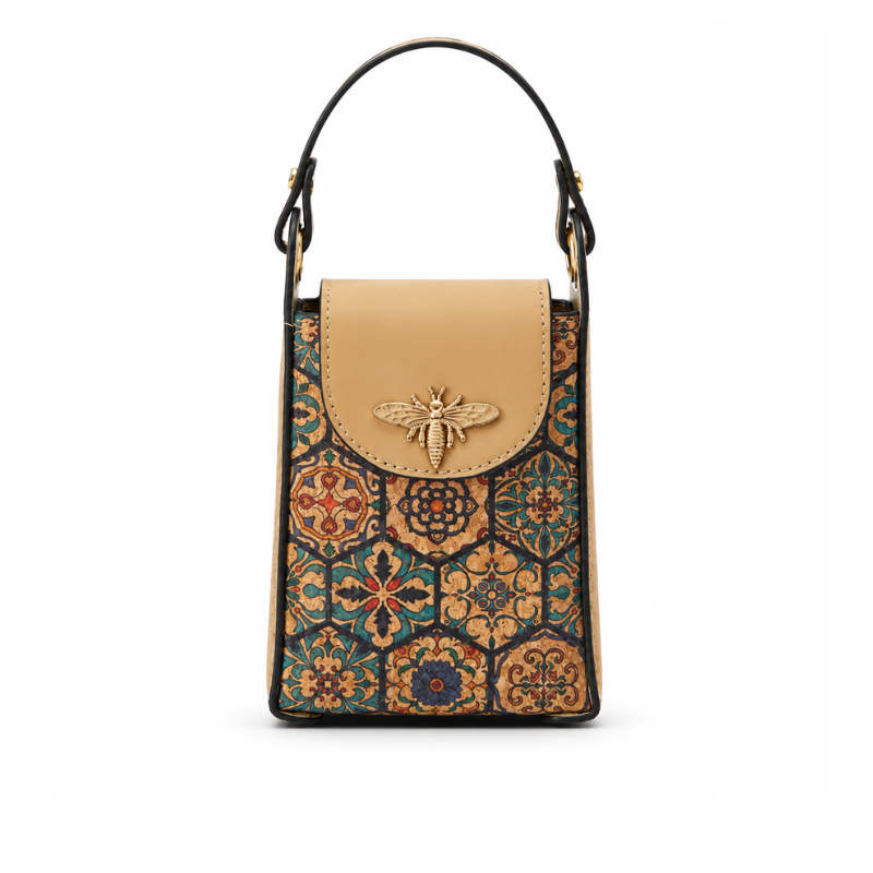 Ethnic Print Bee Handbag