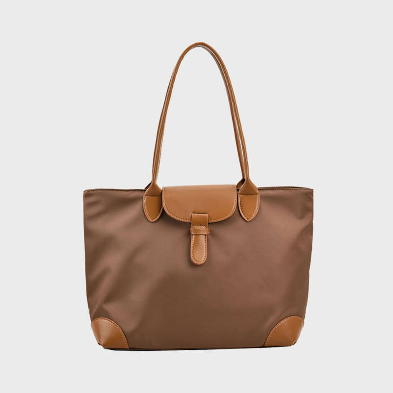 Contrast Color Oxford Cloth Commuter Canvas Tote
