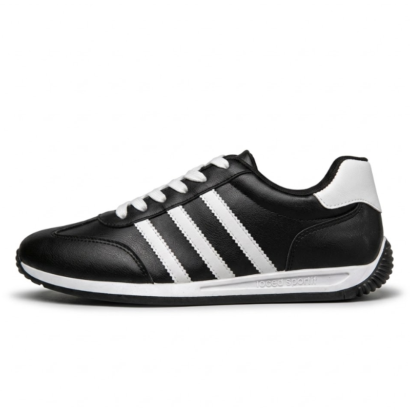 Classic Black & White Stripe Sneakers
