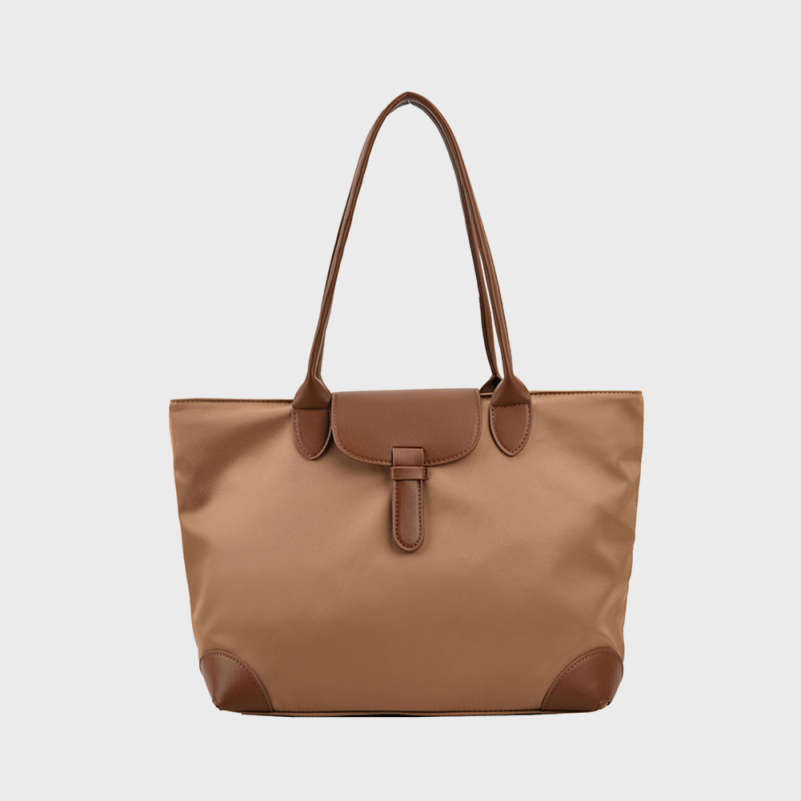 Contrast Color Oxford Cloth Commuter Canvas Tote