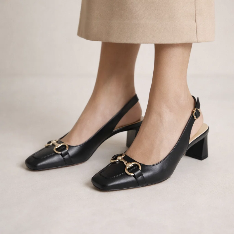 Square Toe Chunky Women’s Pumps