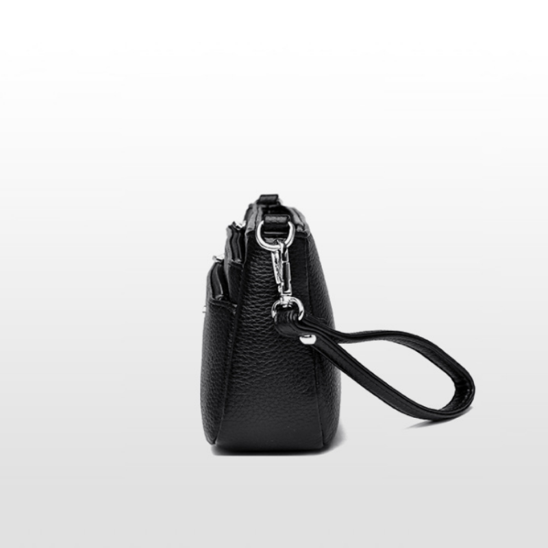 Urban Zip Pocket Leather Crossbody Bag