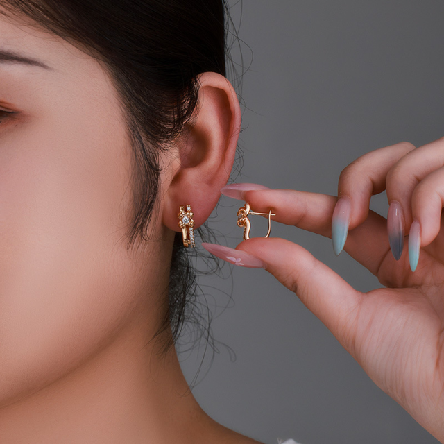 Elegant Zircon Flower Earrings