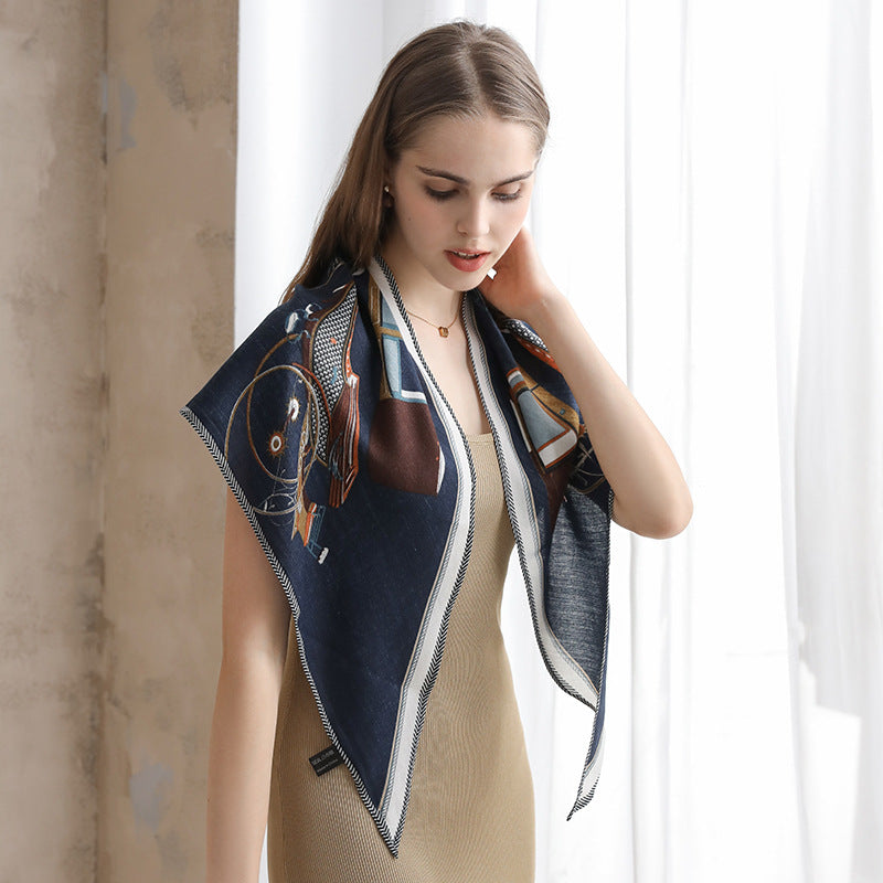 Herringbone Pattern Triangle Scarf