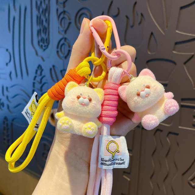 Cute Flocking Red Panda Bag Charm