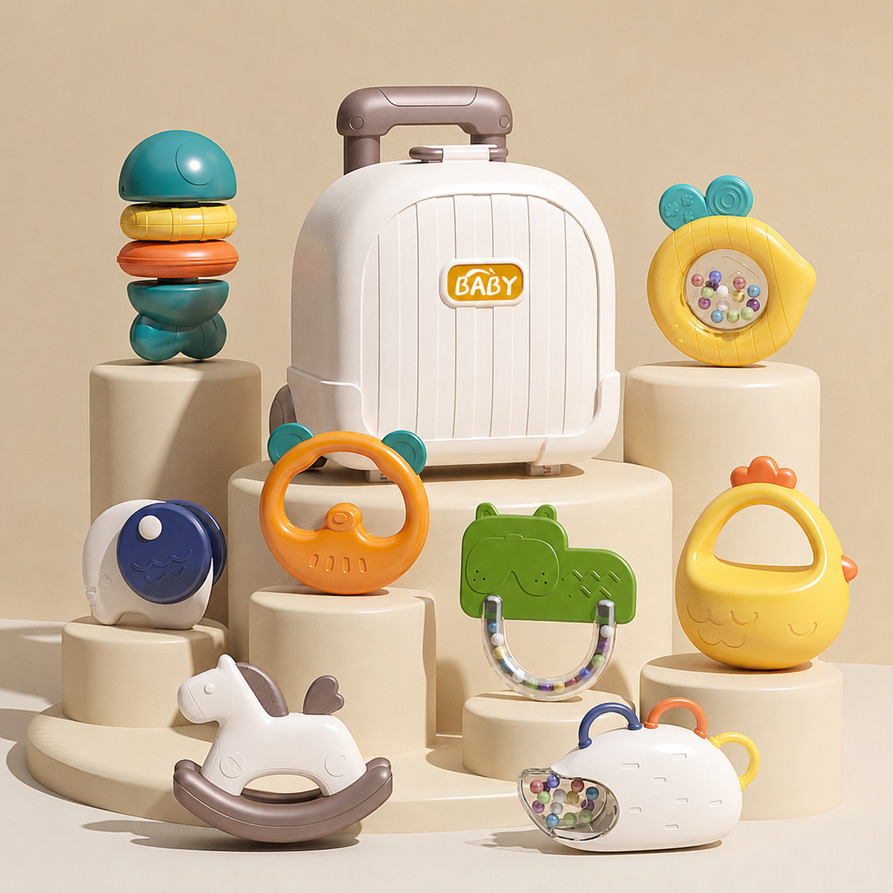 Baby Teether & Rattle Toy Set