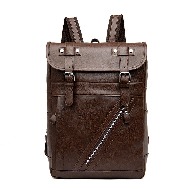 Vintage PU Leather Travel Backpack For Men