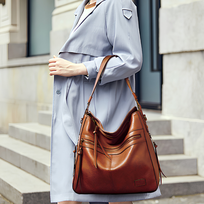 Vintage Multi-Zip Women’s Shoulder Bag