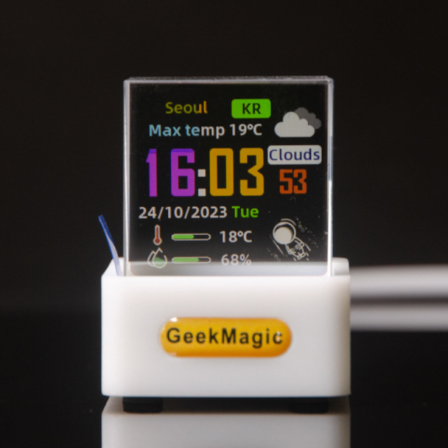 Geek Magic Transparent Mini WiFi Weather Clock