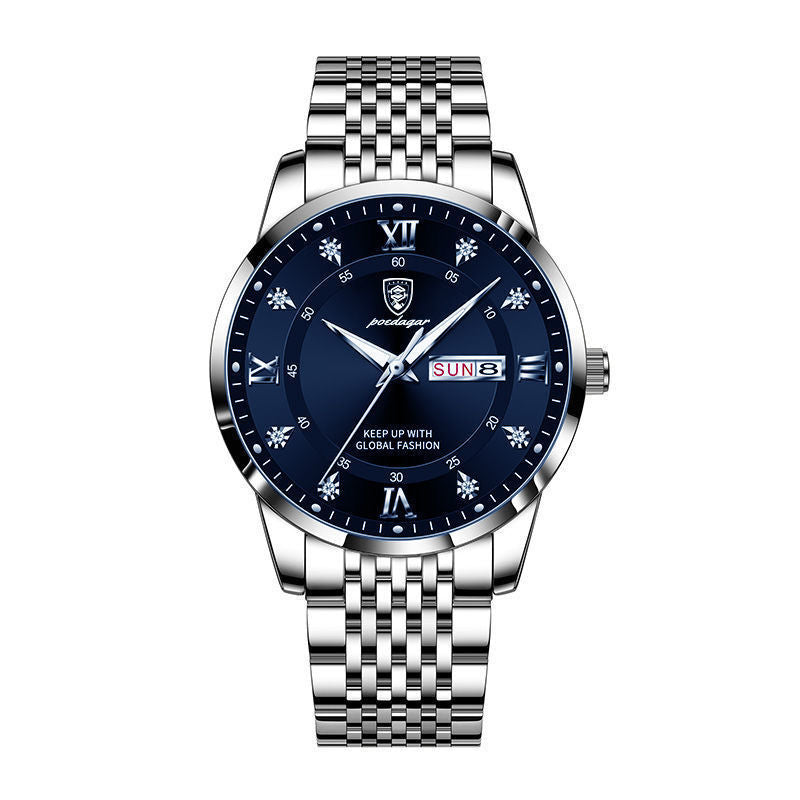 Luminous Quartz Waterproof Men's Watch With Calendar