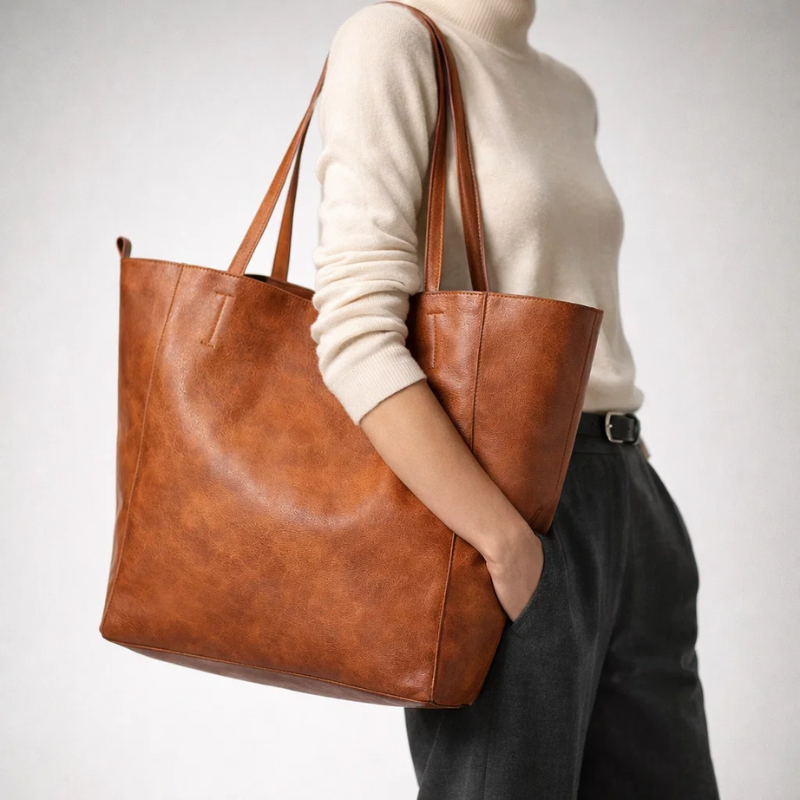 Large Capacity Leather Tote Bag