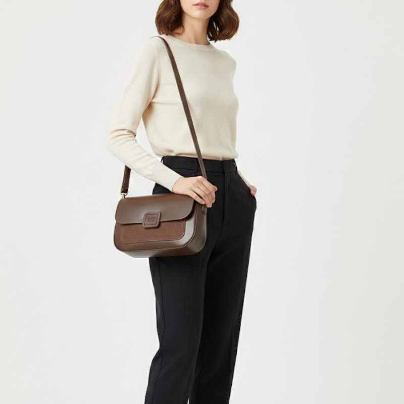 Vintage Library Saddle Crossbody Bag