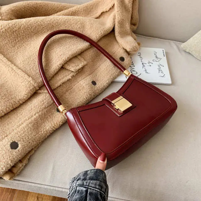 High End Solid Color Shoulder Bag