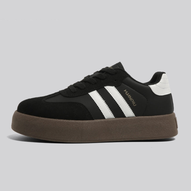 Women's Striped Side Suede Trim Sporty Sneakers