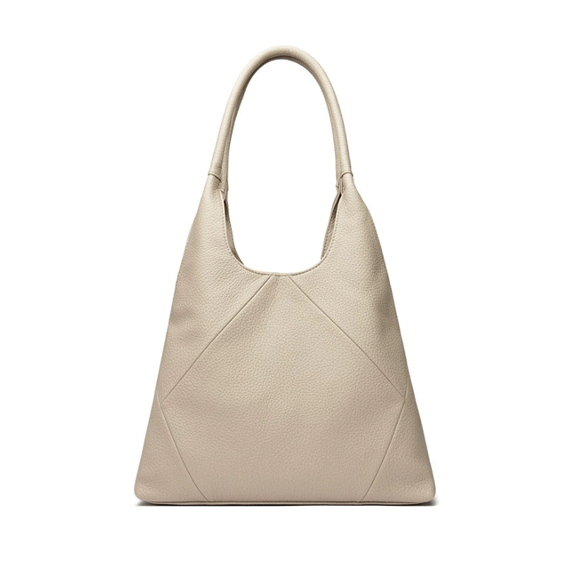 Women's Sculpted Leather Geometric Shoulder Bag