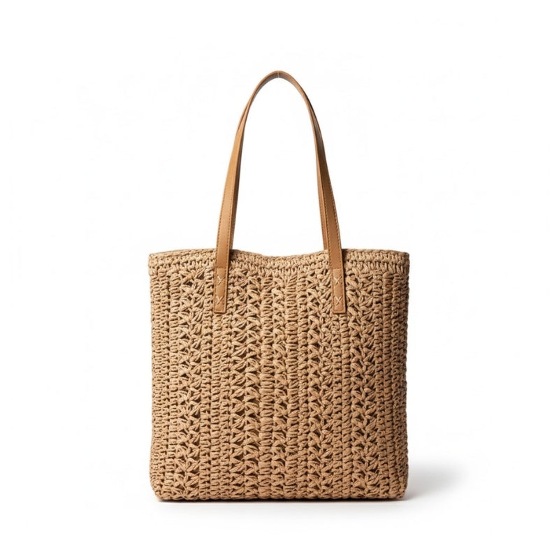 Handwoven Bohemian Straw Tote Bag