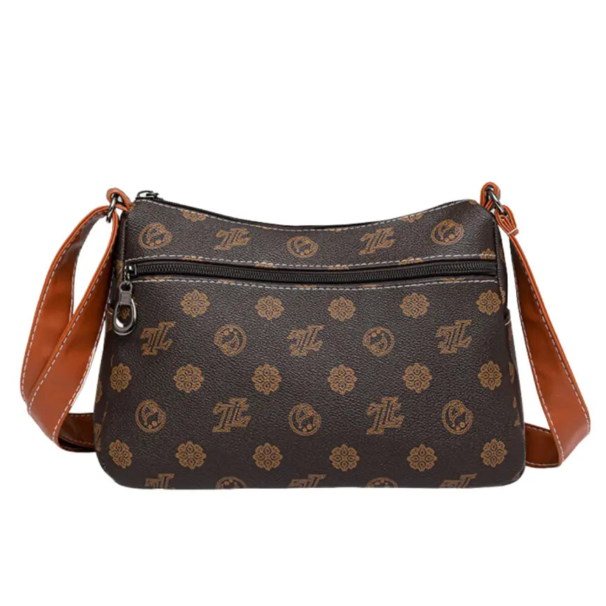 Retro Multi-Layer Zipper Crossbody Bag