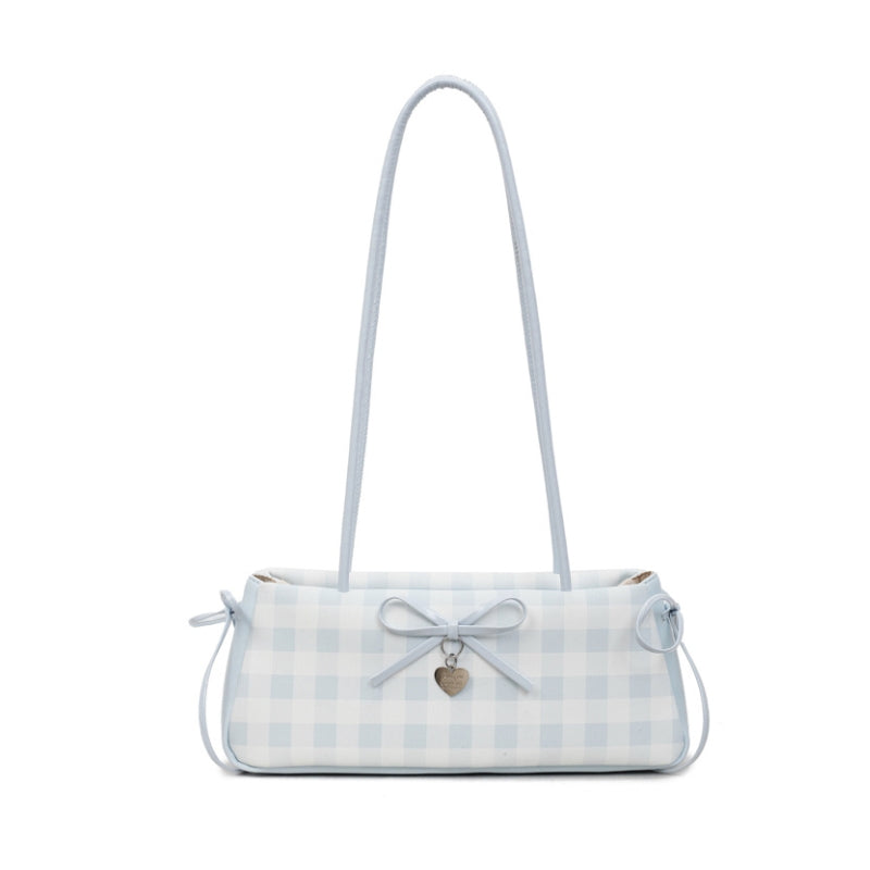 Structured Gingham Shoulder Bag