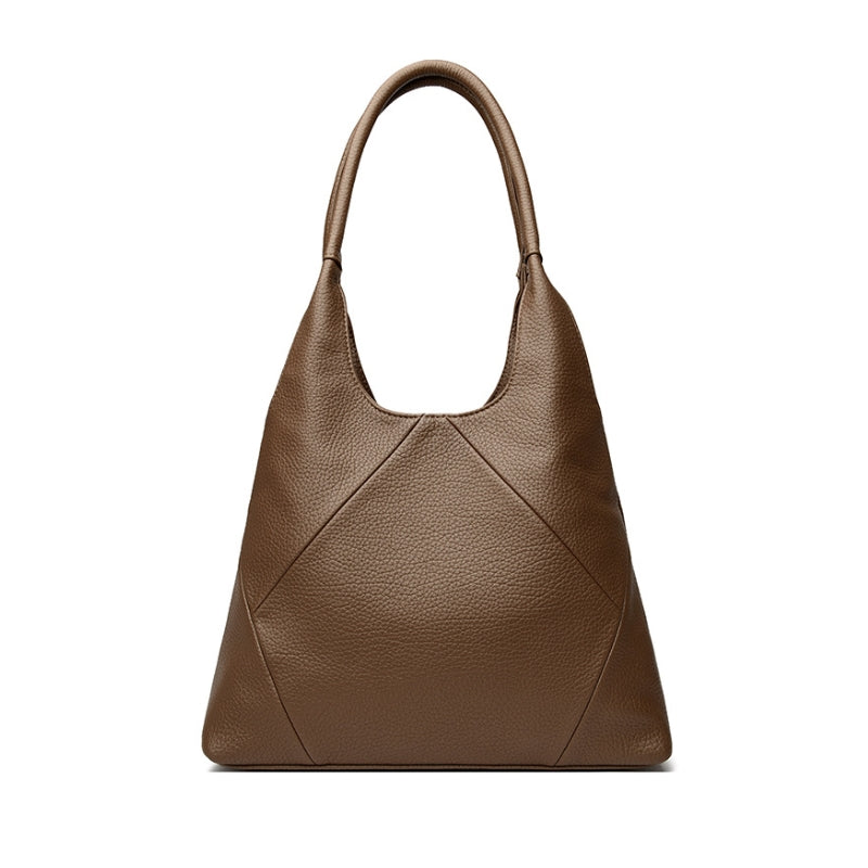 Women's Sculpted Leather Geometric Shoulder Bag