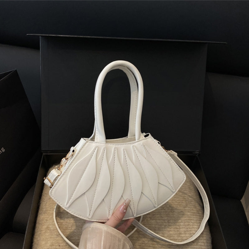 Chic Petal Textured Handbag with Crossbody Strap