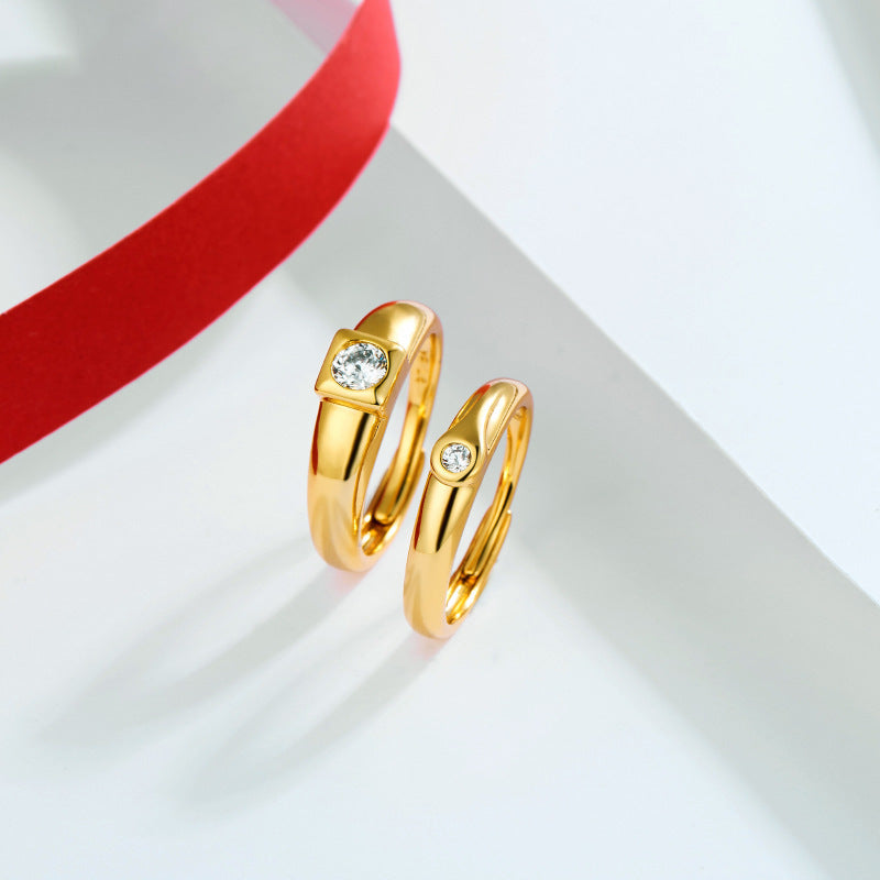 Vintage Alloy Couple Wedding Rings