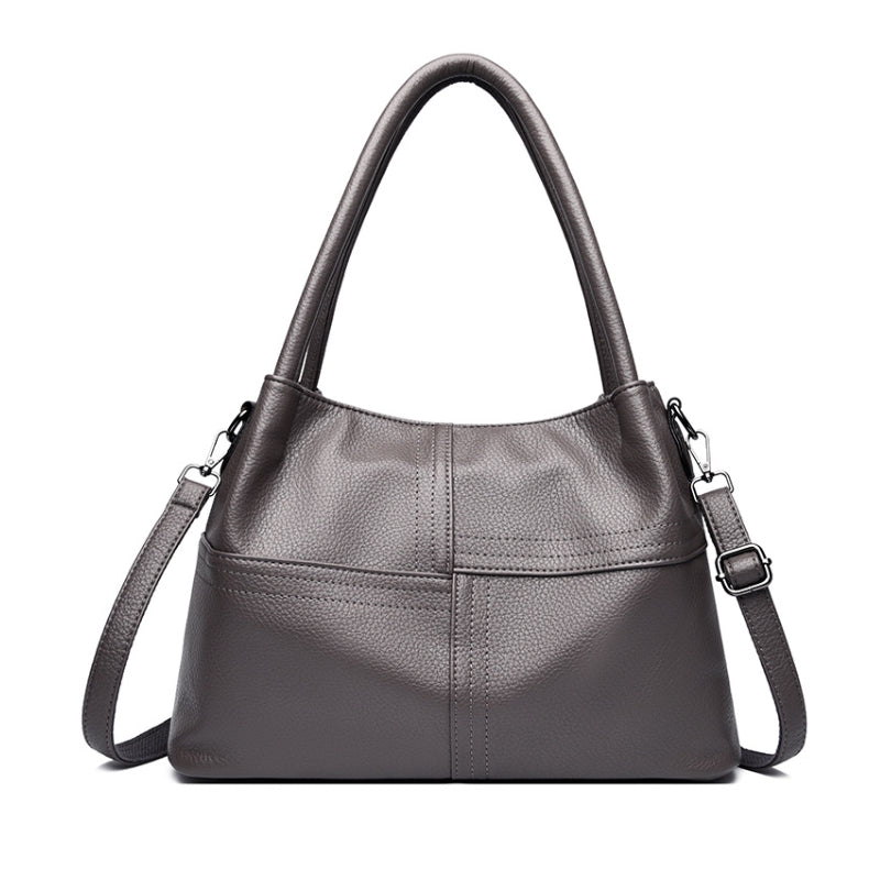 Women's Versatile Multi-Strap Pebbled Shoulder Bag