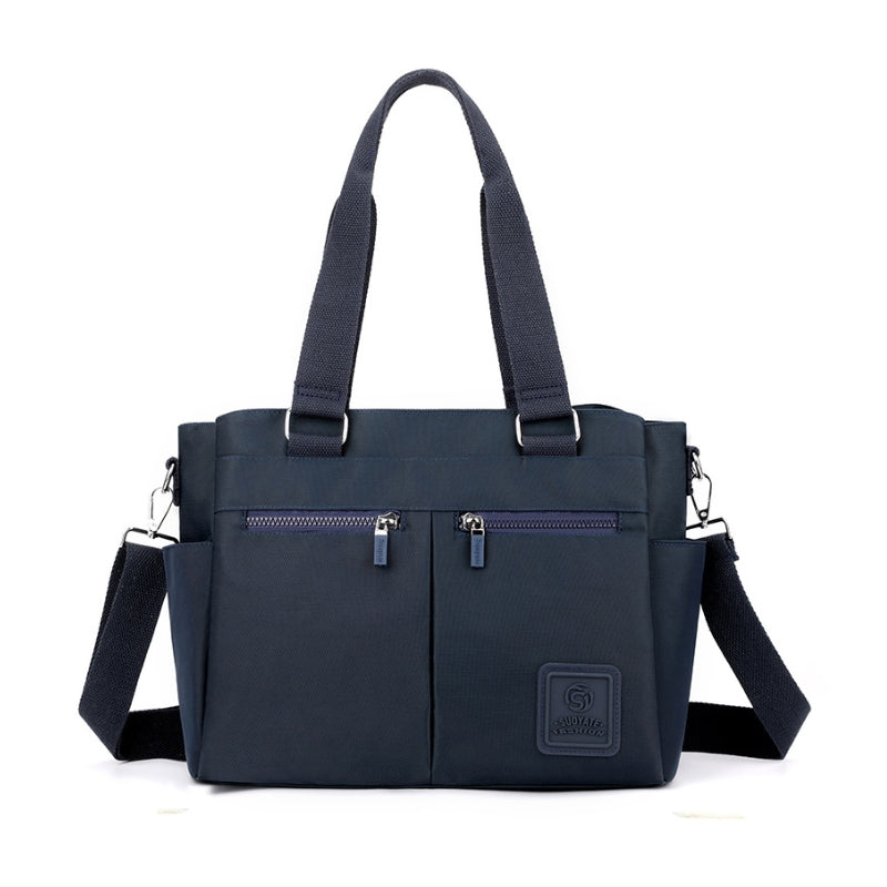 Minimal Shoulder Bag with Zip Pockets